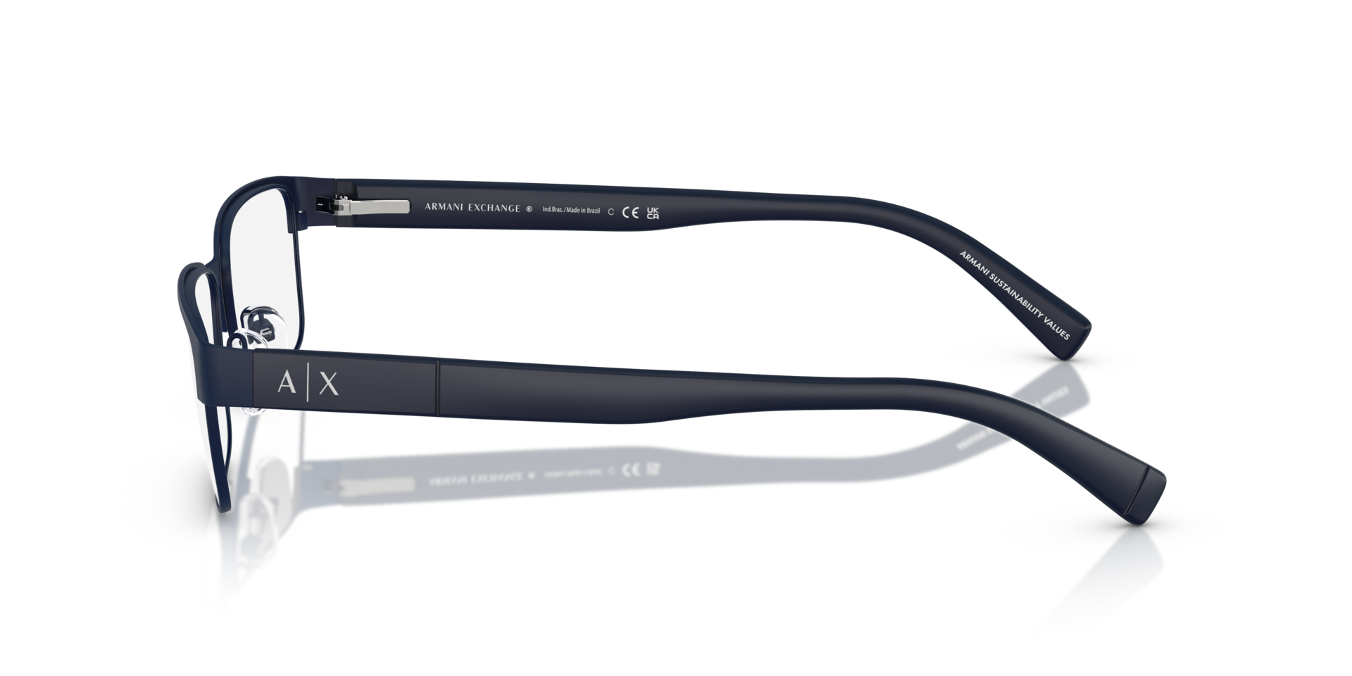 AX1017 Matblauw MetaalEyeglass Frames van B24, Zijaanzicht