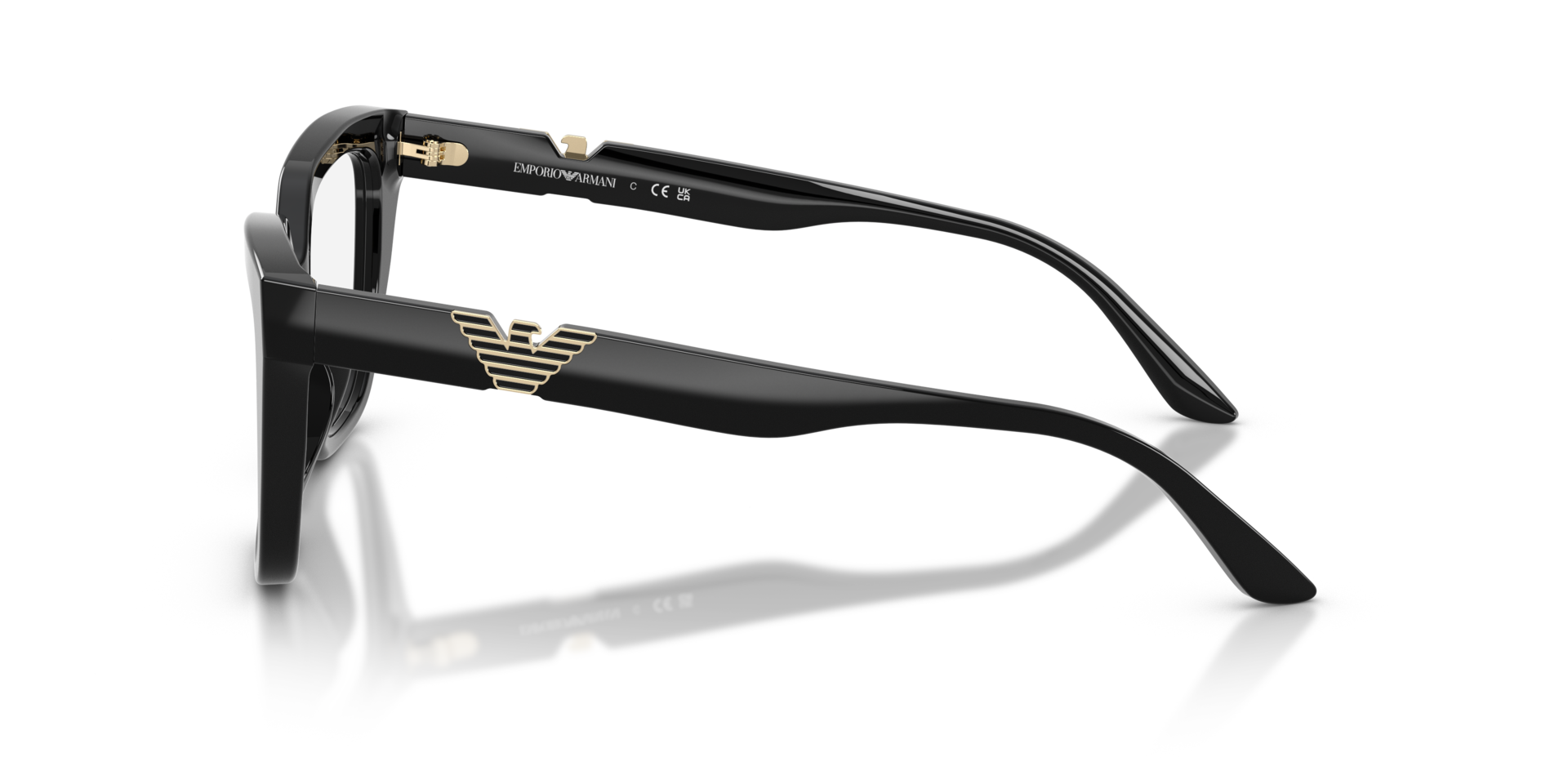 EA3267U Glanzend zwart AcetaatEyeglass Frames van B24, Zijaanzicht