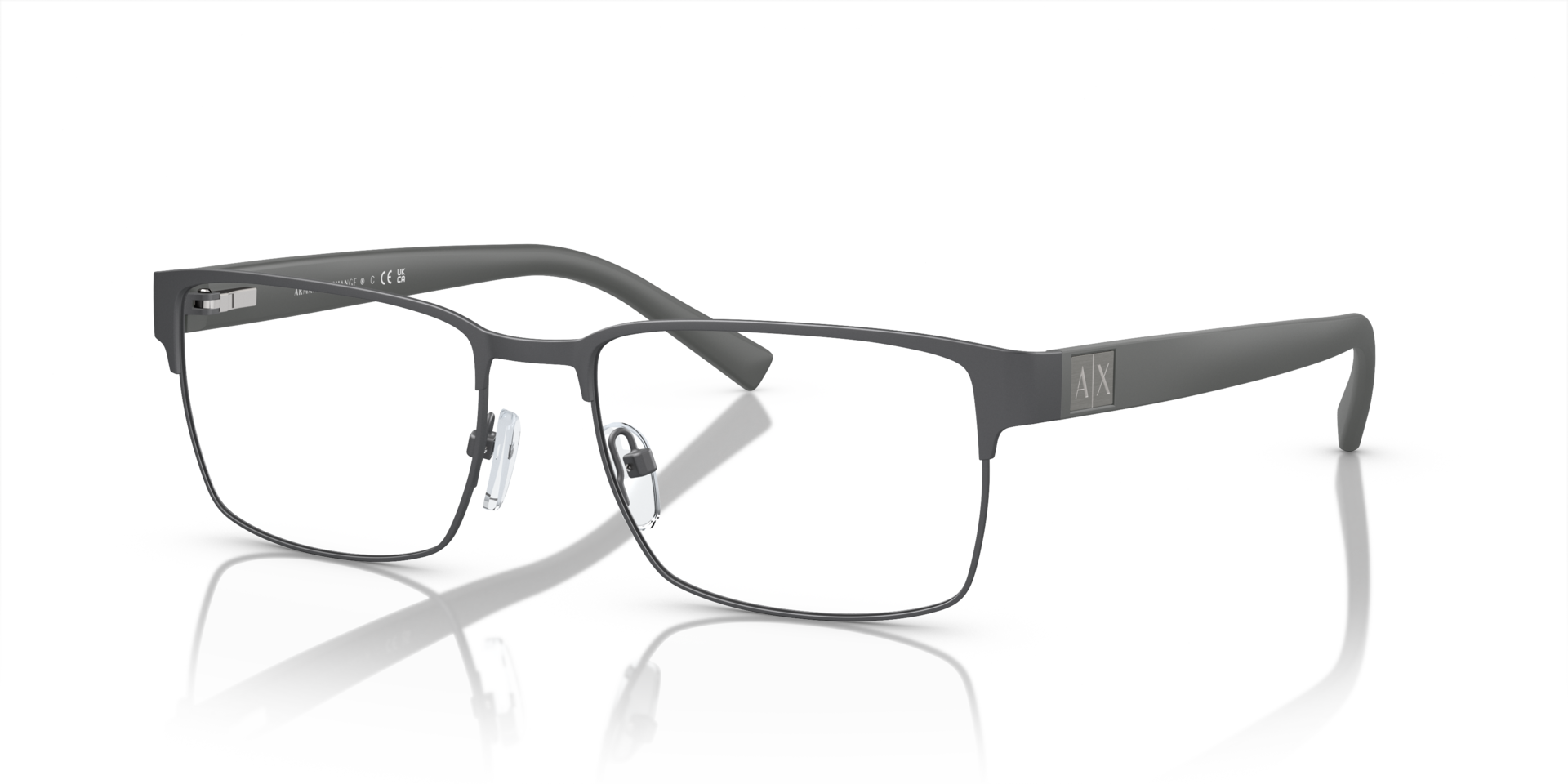 AX1019 Mat Staalgrijs MetaalEyeglass Frames van B24, Hoekweergave