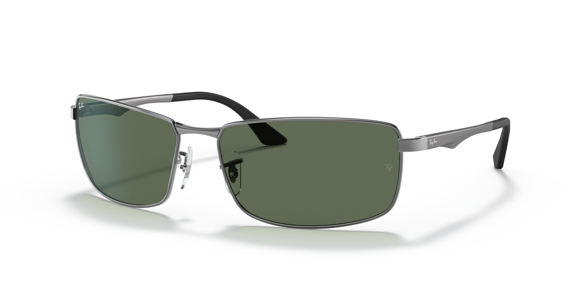 RB3498 Staalgrijs MetaalSunglass Frames van B24, Hoekweergave