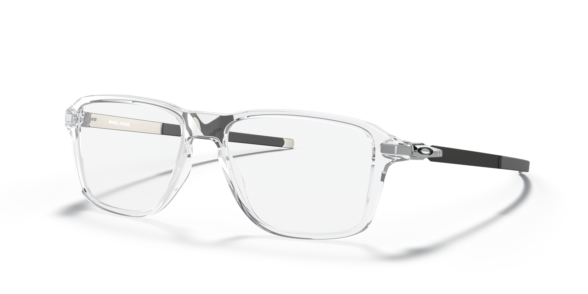Wheel House Glanzend transparant KunststofEyeglass Frames van B24, Hoekweergave
