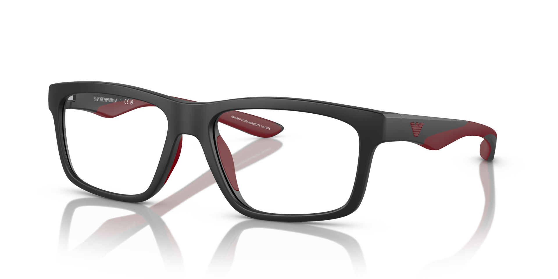 EA3220U Matt Schwarz KunststoffEyeglass Frames von B24, Dreiviertelansicht