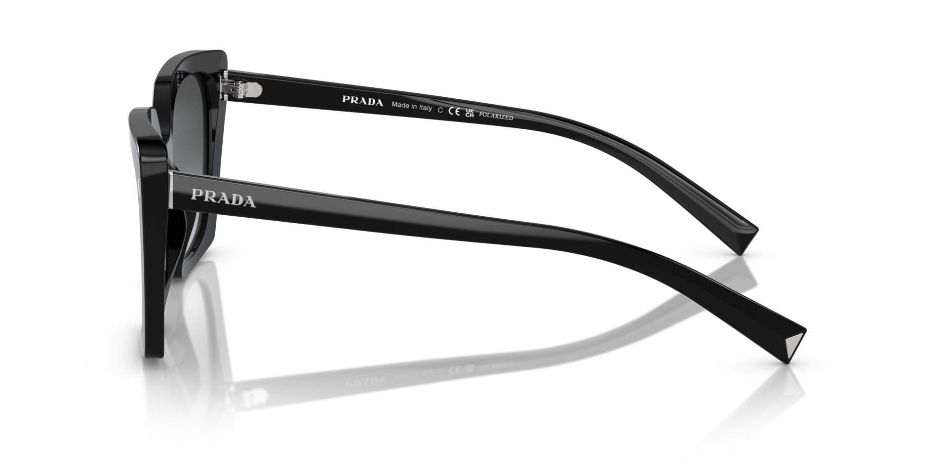 PR 23ZS Zwart AcetaatSunglass Frames van B24, Zijaanzicht