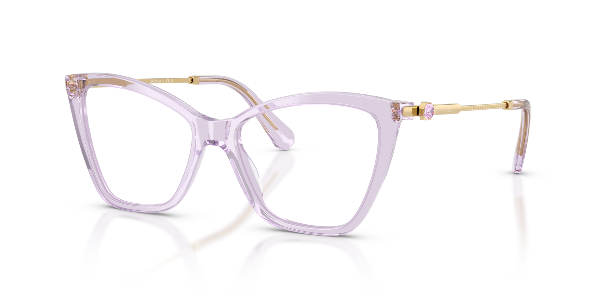 SK2051 Transparent Lilac AcetatEyeglass Frames von B24, Dreiviertelansicht