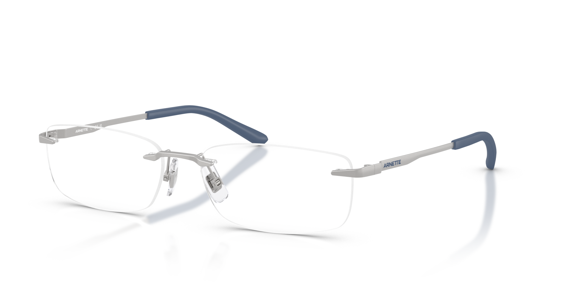 AN6150 Matte Silver MetallEyeglass Frames von B24, Dreiviertelansicht