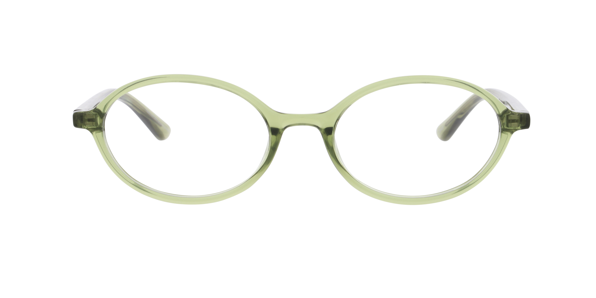 Lennox Transparent Khaki Green KunststoffEyeglass Frames von B24, Vorderansicht