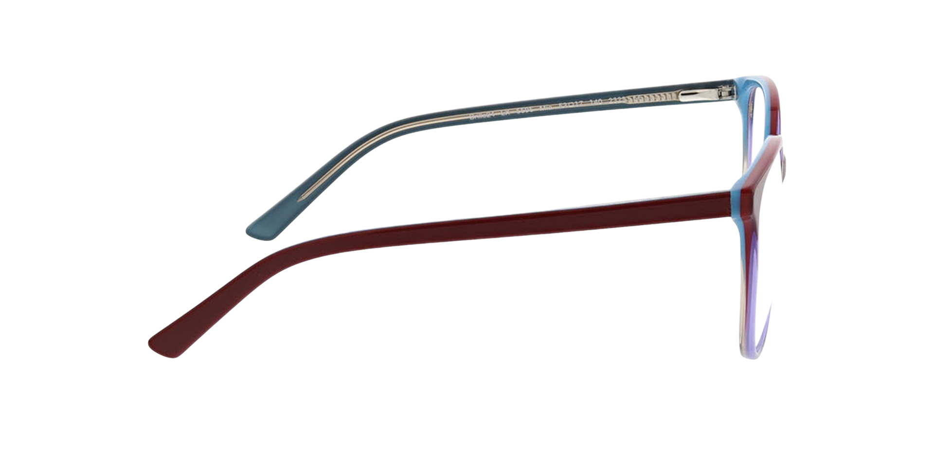 Mia Trilayer Red  &  Purple AcetatEyeglass Frames von B24, Seitenansicht