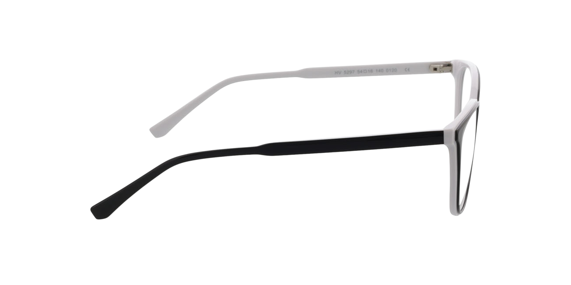 Milano Bilayer Black  &  White AcetatEyeglass Frames von B24, Seitenansicht