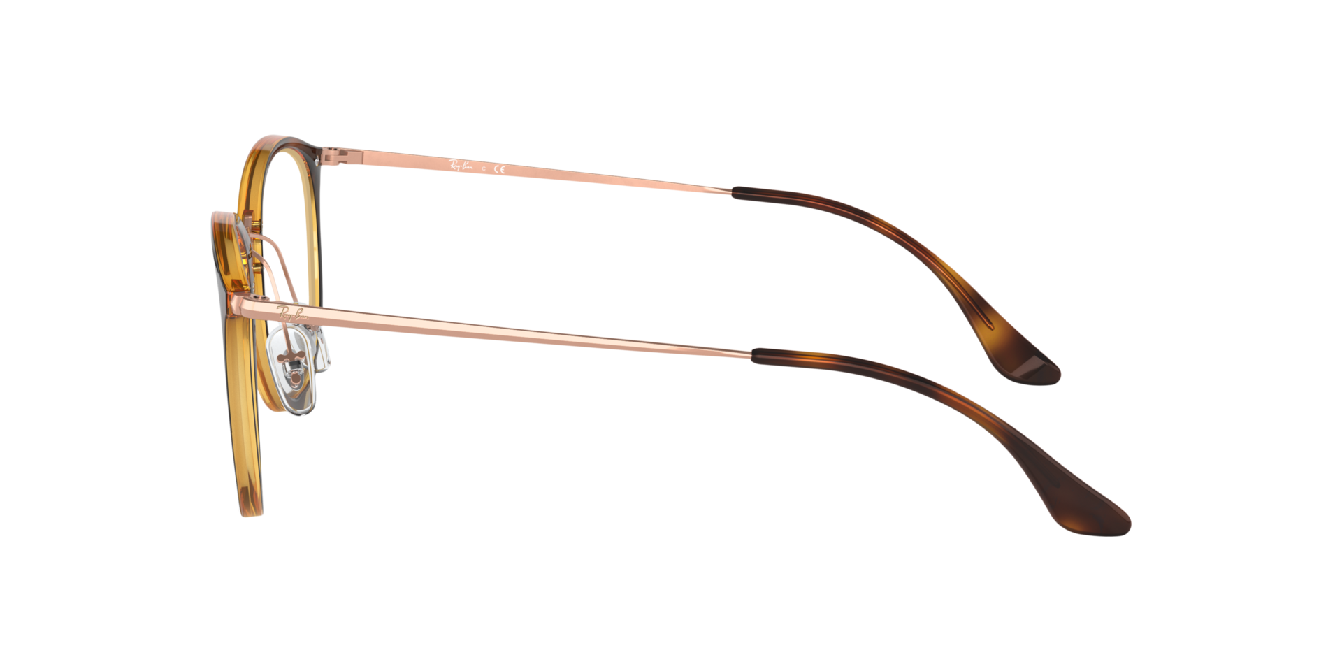 RB7140 Havana gestreept KunststofEyeglass Frames van B24, Zijaanzicht