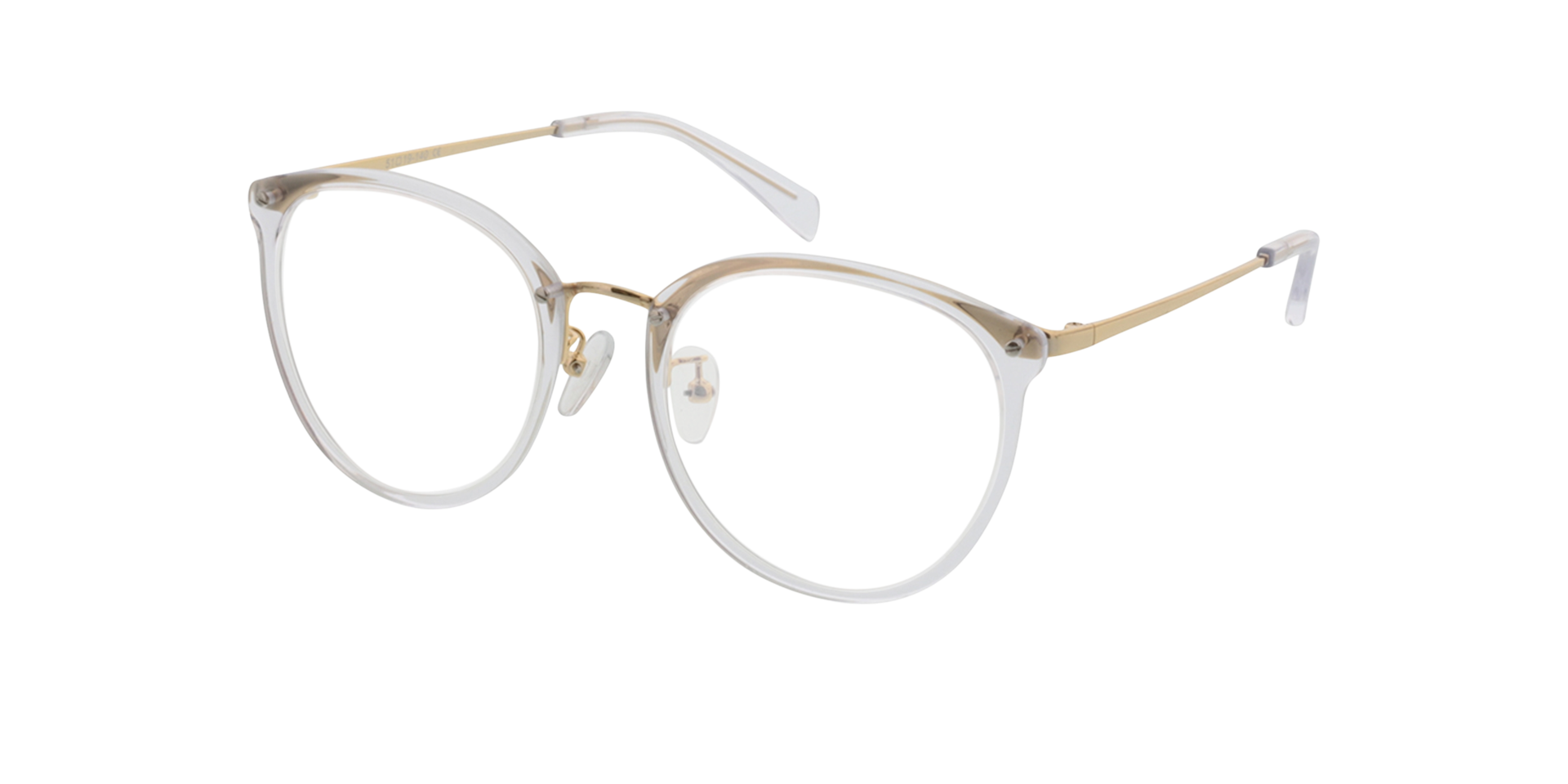 Charlotte Kristal  &  goud AcetaatEyeglass Frames van B24, Hoekweergave