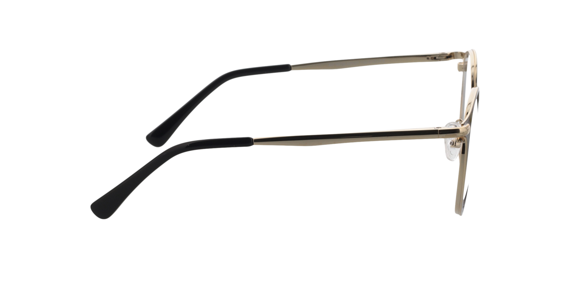 Nitra Schwarz & Gold MetallEyeglass Frames von B24, Seitenansicht