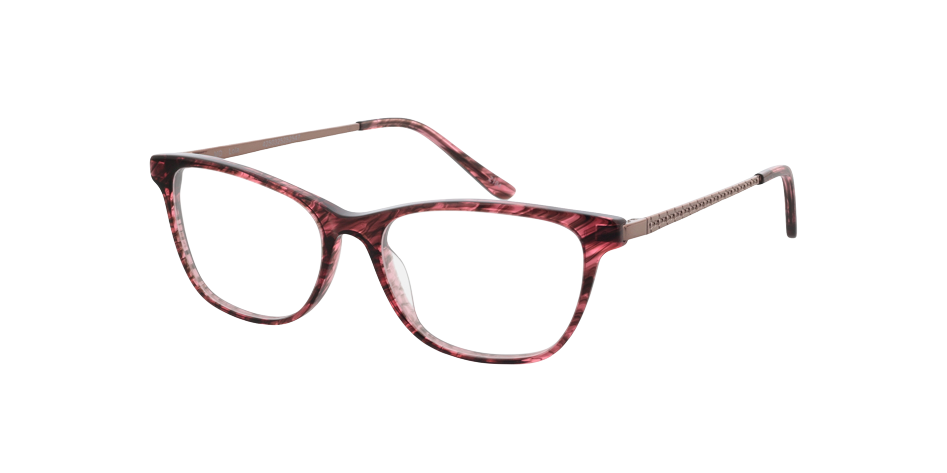 Lola Roze  &  lichtroze AcetaatEyeglass Frames van B24, Hoekweergave