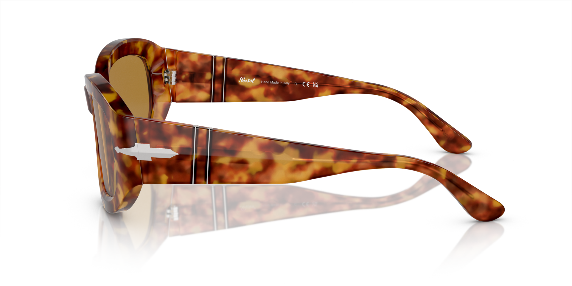 PO3335S Brown Tortoise AcetaatSunglass Frames van B24, Zijaanzicht