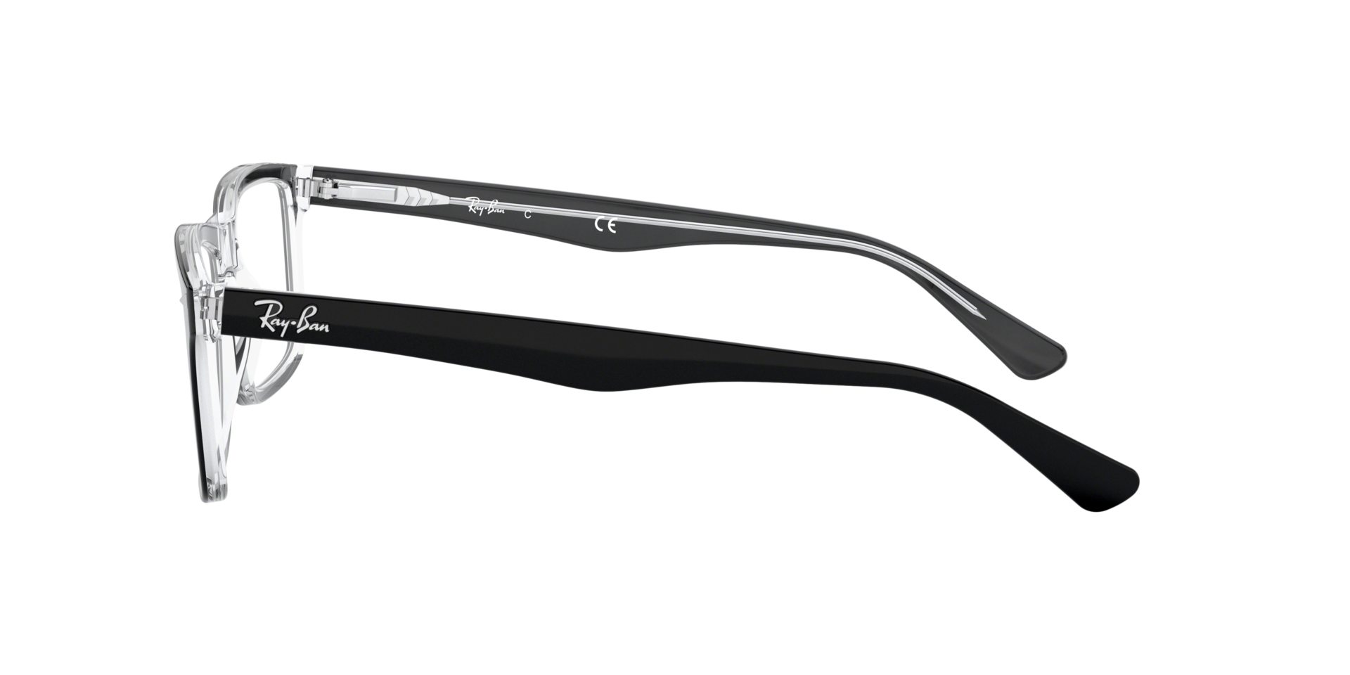 RB5287 Schwarz auf Transparent AcetatEyeglass Frames von B24, Seitenansicht