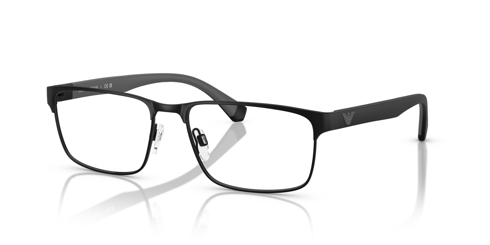 EA1105 Matzwart MetaalEyeglass Frames van B24, Hoekweergave