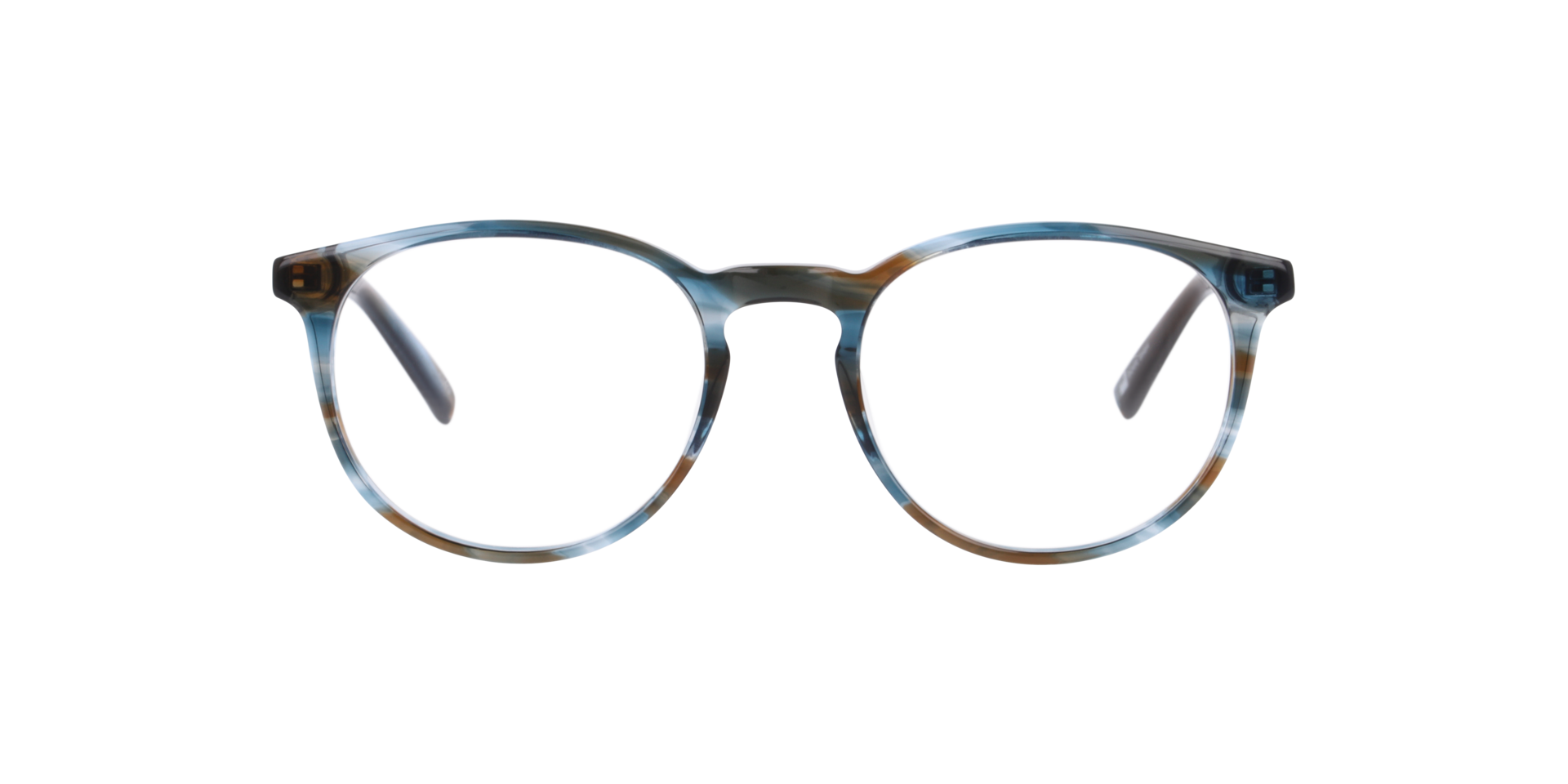 Charlie Kristal blauw hoorn AcetaatEyeglass Frames van B24, Vooraanzicht