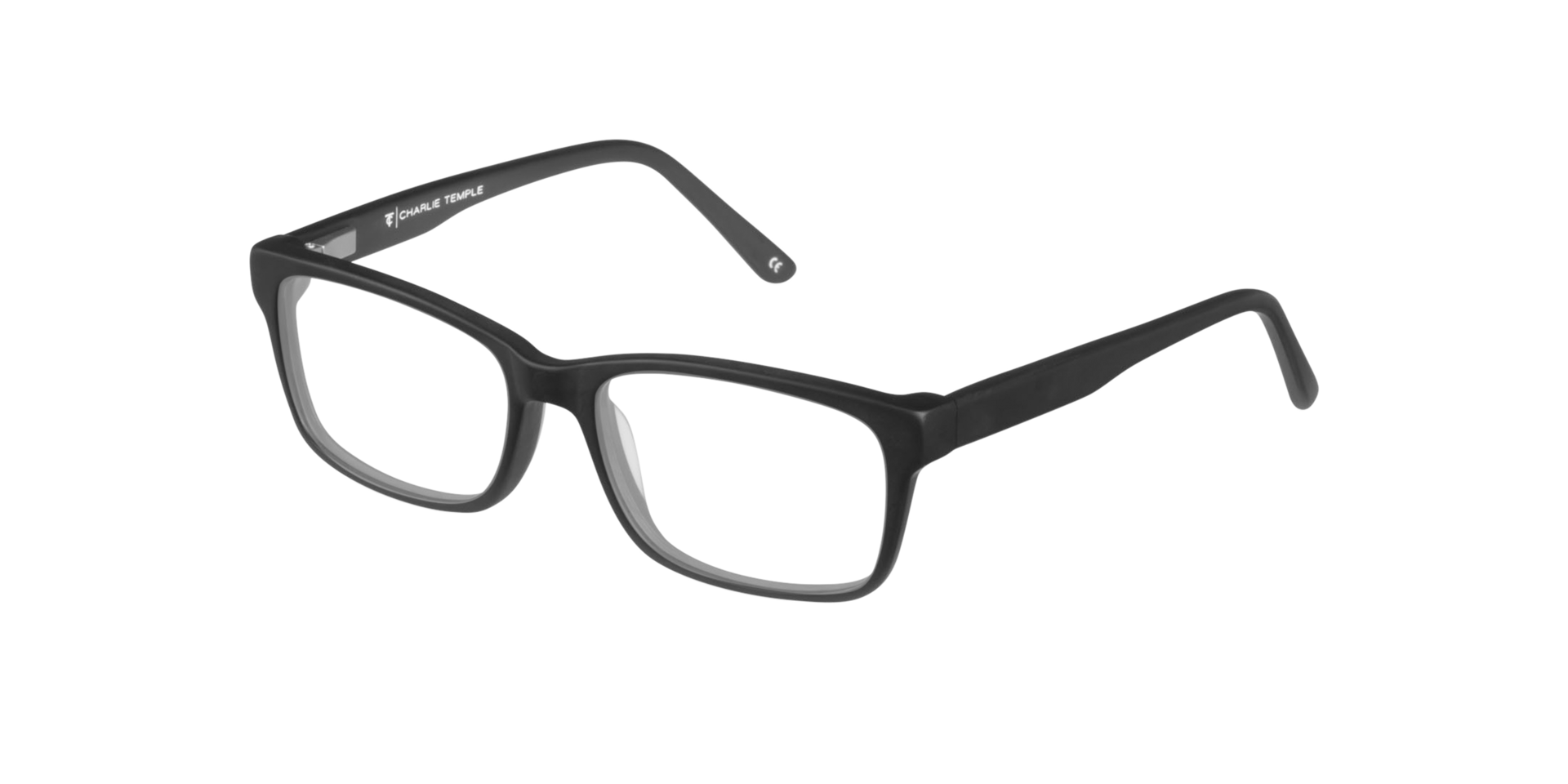 Gillian Raw Jet Black AcetatEyeglass Frames von B24, Dreiviertelansicht