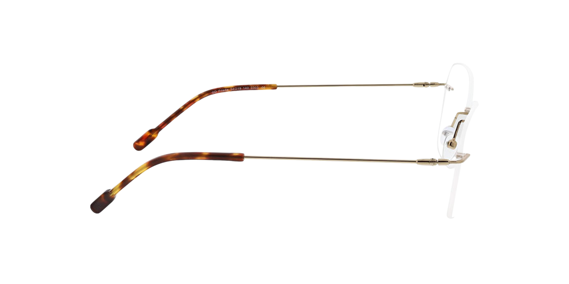 Frieda Goud MetaalEyeglass Frames van B24, Zijaanzicht