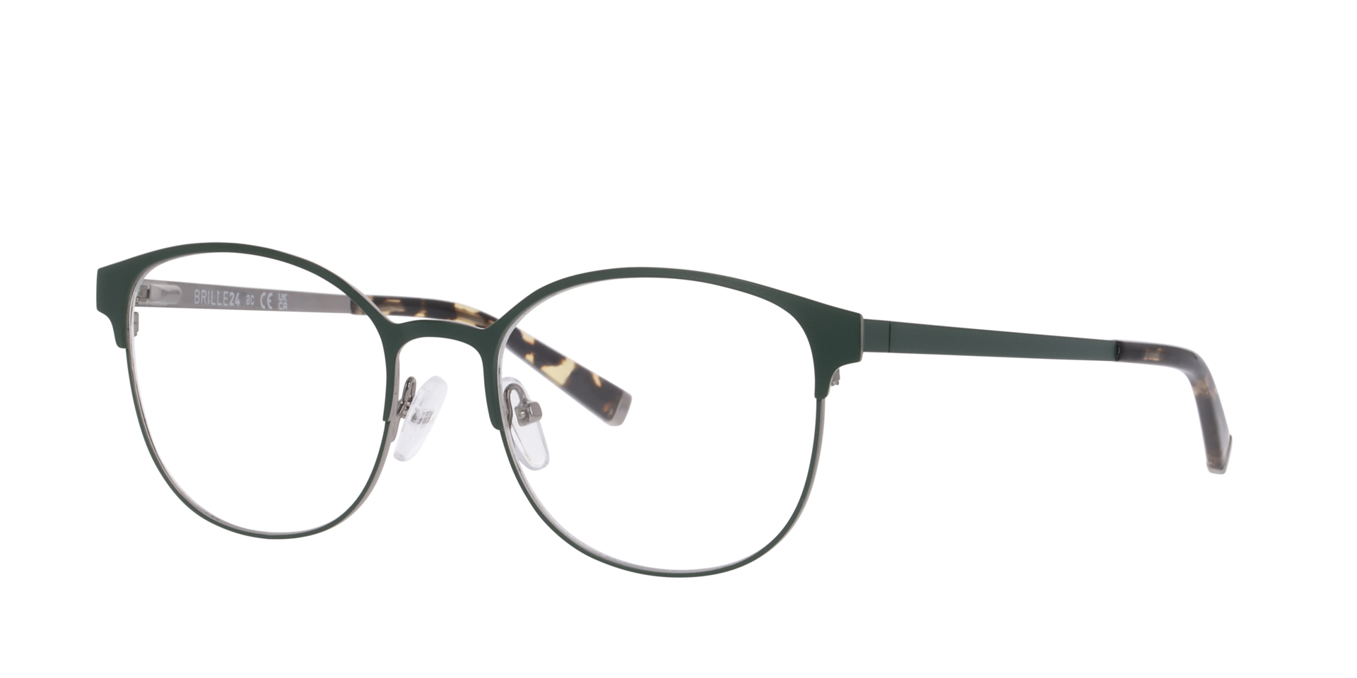 Kopenhagen Green & Gunmetal MetallEyeglass Frames von B24, Dreiviertelansicht