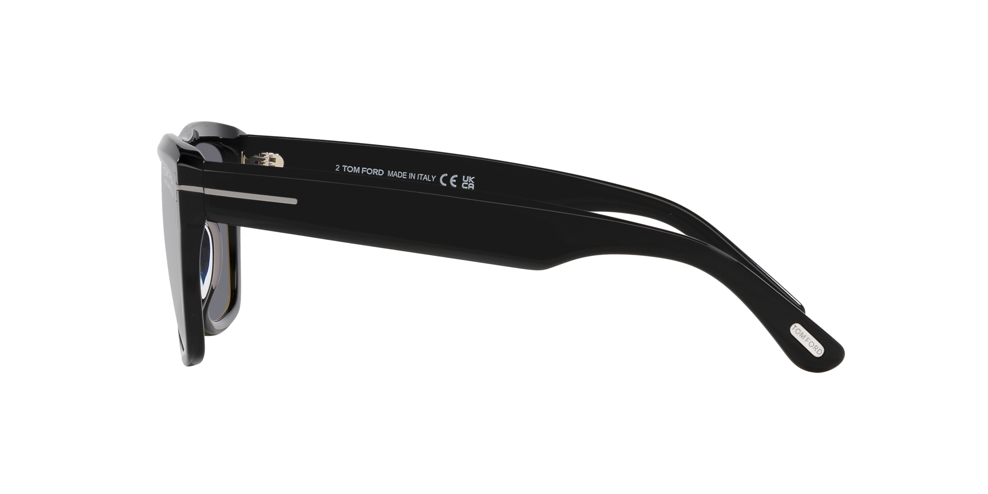 Alberto Zwart glanzend AcetaatSunglass Frames van B24, Zijaanzicht