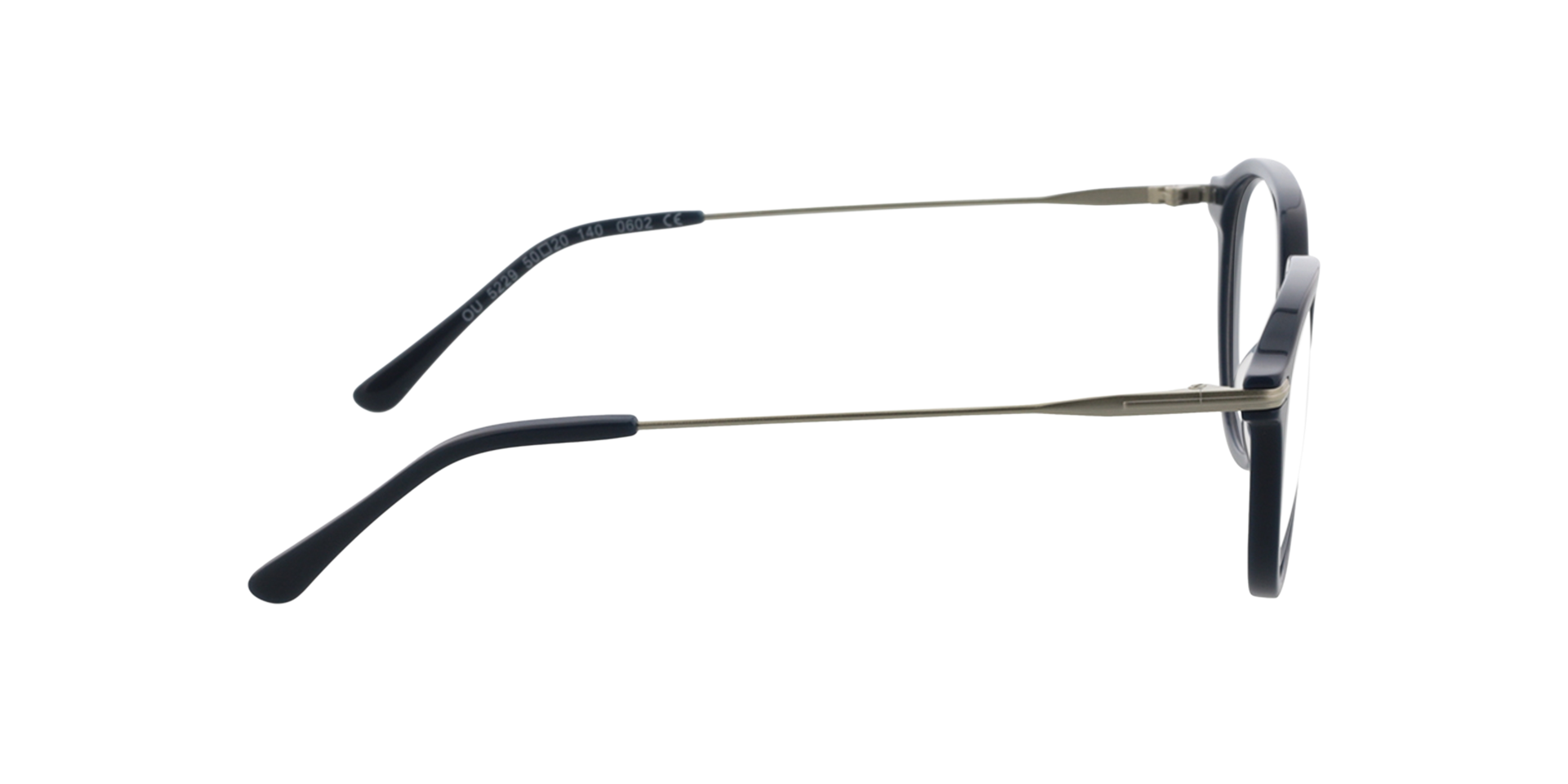 Anaheim Navy Blue  &  Matt Silver AcetatEyeglass Frames von B24, Seitenansicht