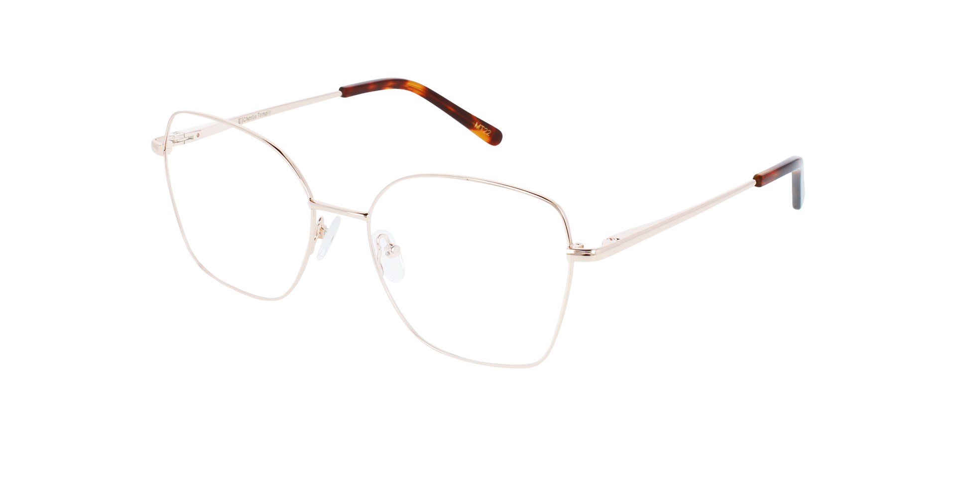 Lotte Rose Gold Metal MetaalEyeglass Frames van B24, Hoekweergave