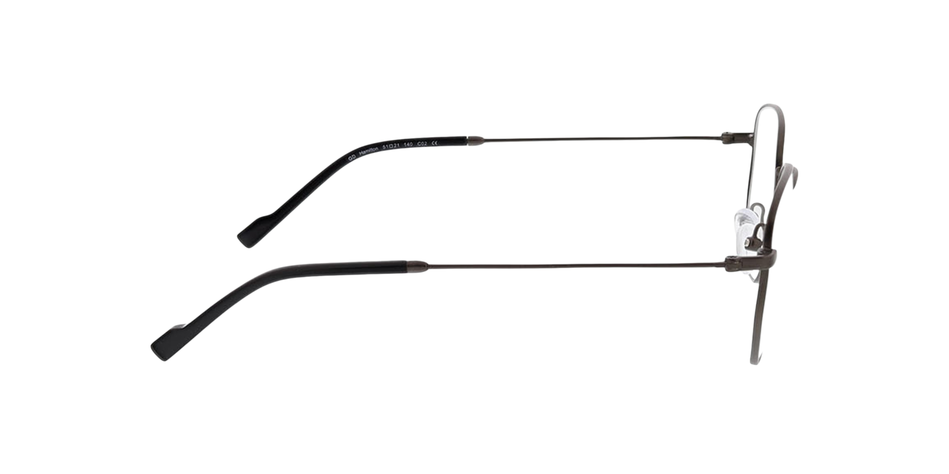 Halifax Matt Gun  &  Black MetallEyeglass Frames von B24, Seitenansicht