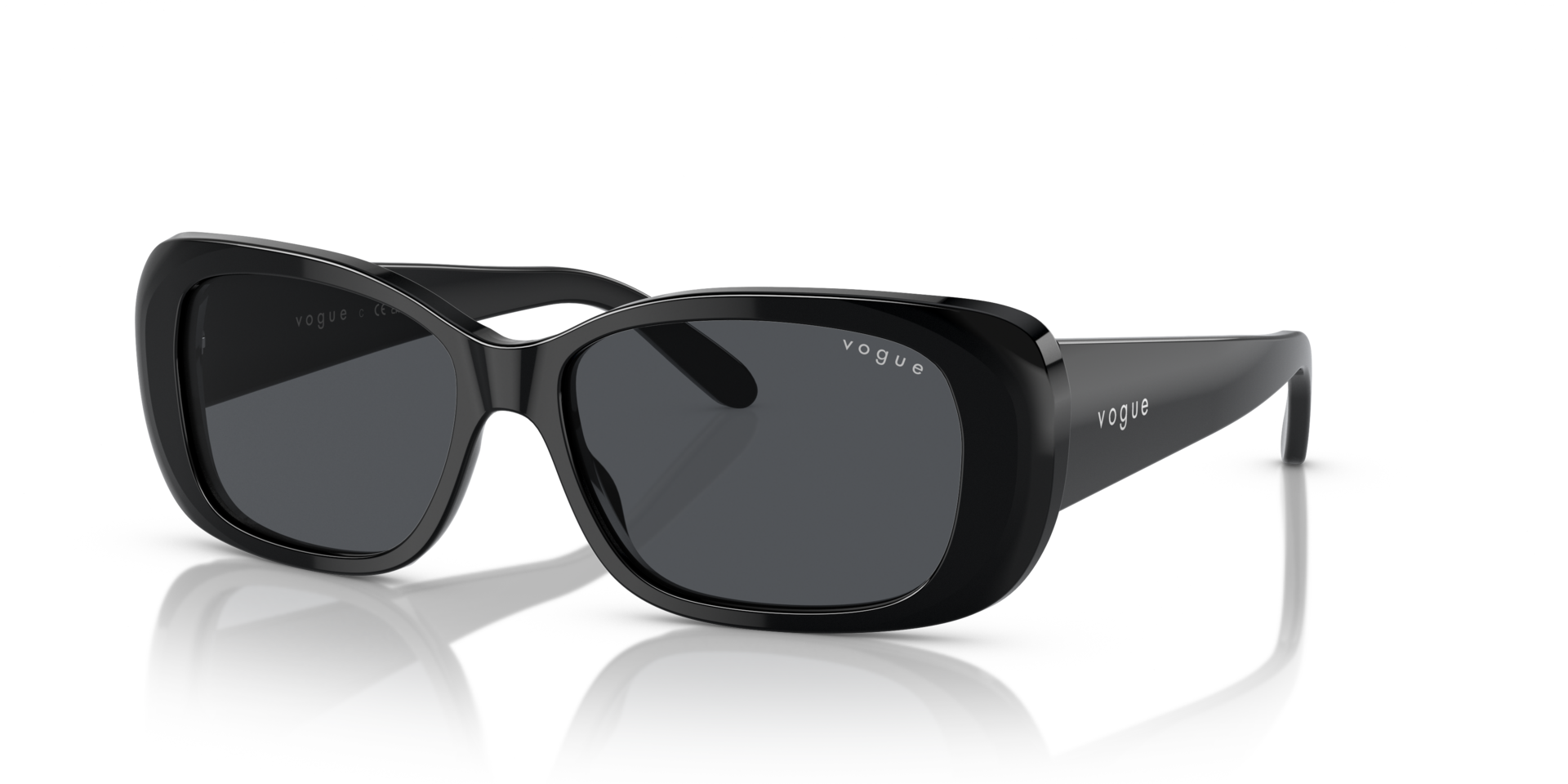 VO2606S Schwarz AcetatSunglass Frames von B24, Dreiviertelansicht