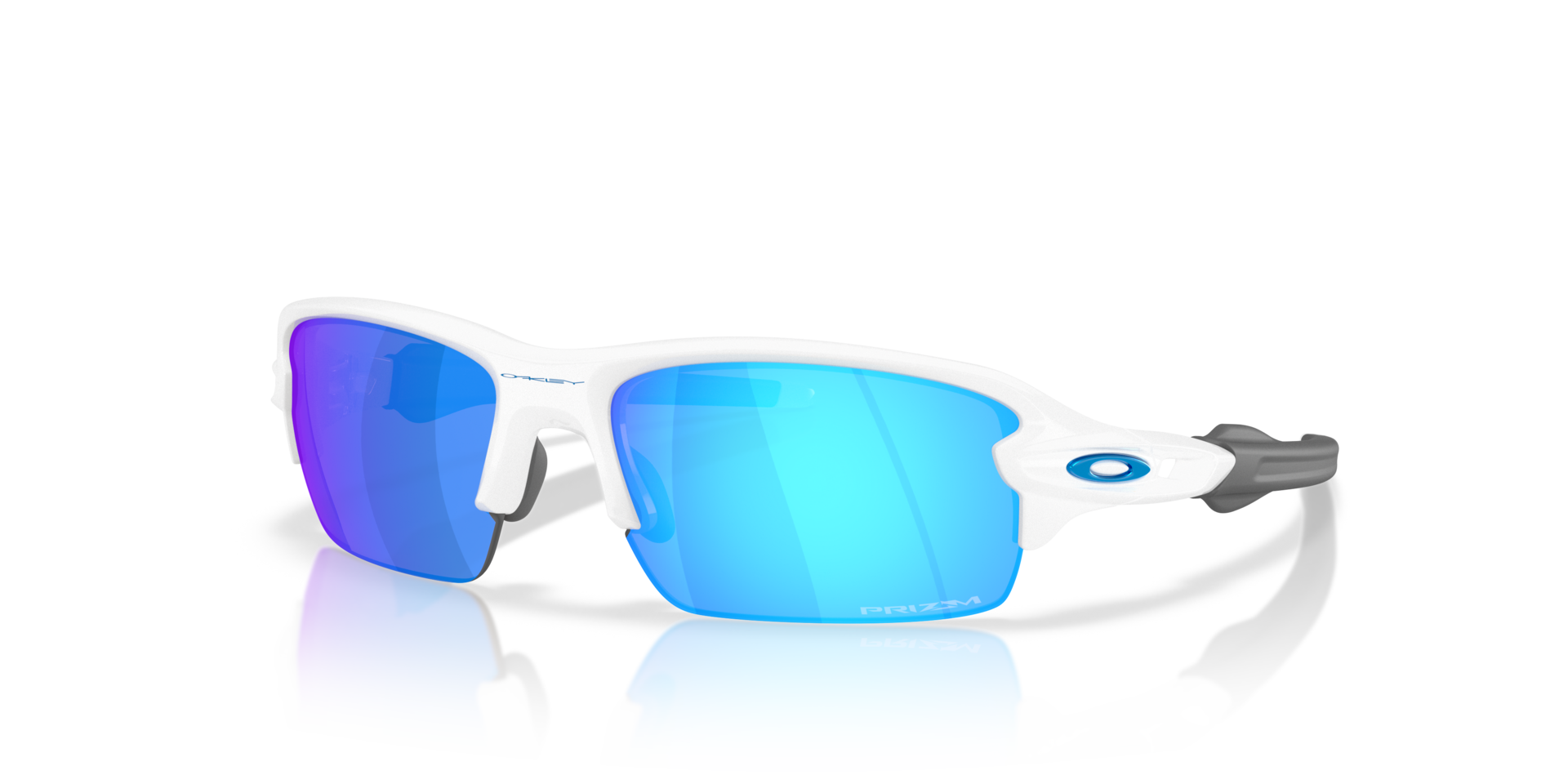 Flak® 2.0 S Glanzend wit KunststofSunglass Frames van B24, Hoekweergave