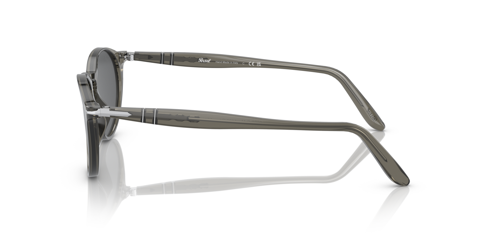 PO3092SM Donker transparant grijs AcetaatSunglass Frames van B24, Zijaanzicht