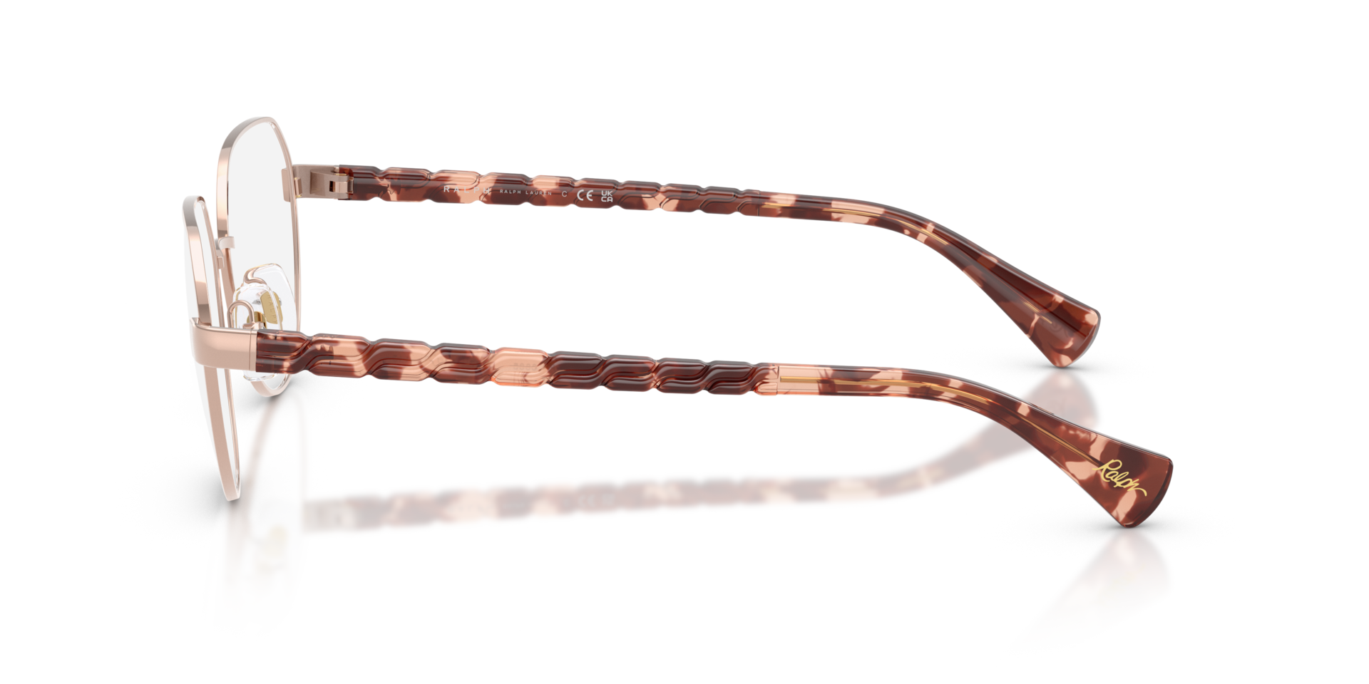 RA6065 Glänzendes Rose Gold MetallEyeglass Frames von B24, Seitenansicht