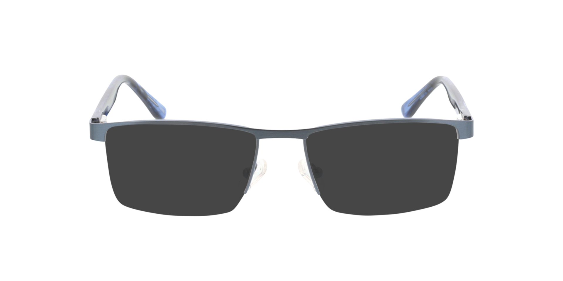 Daxton Blau matt  &  Blau gesprenkelt MetallEyeglass Frames von B24, mit getönten Gläsern