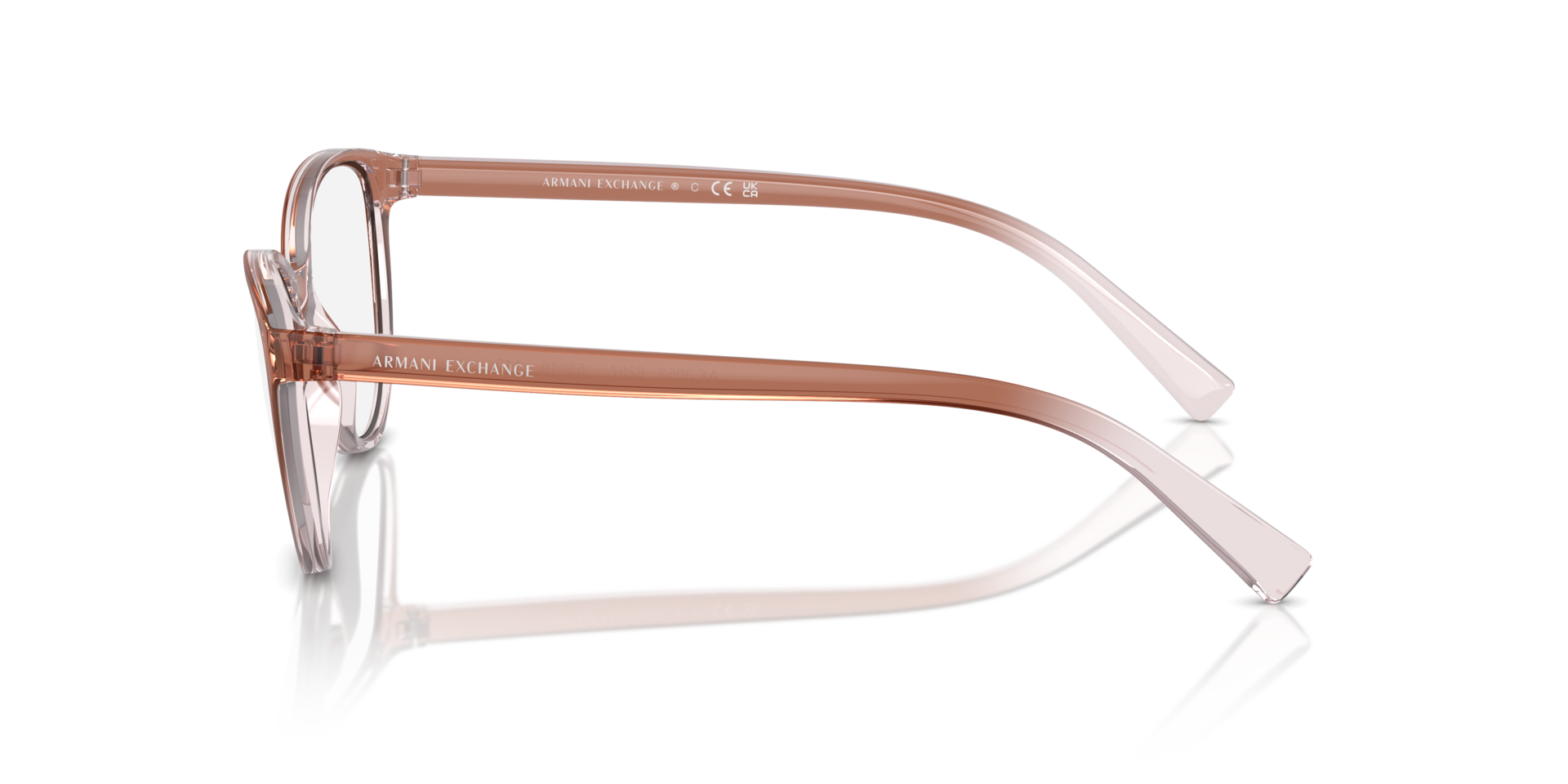 AX3053 Pink & Crystal KunststofEyeglass Frames van B24, Zijaanzicht