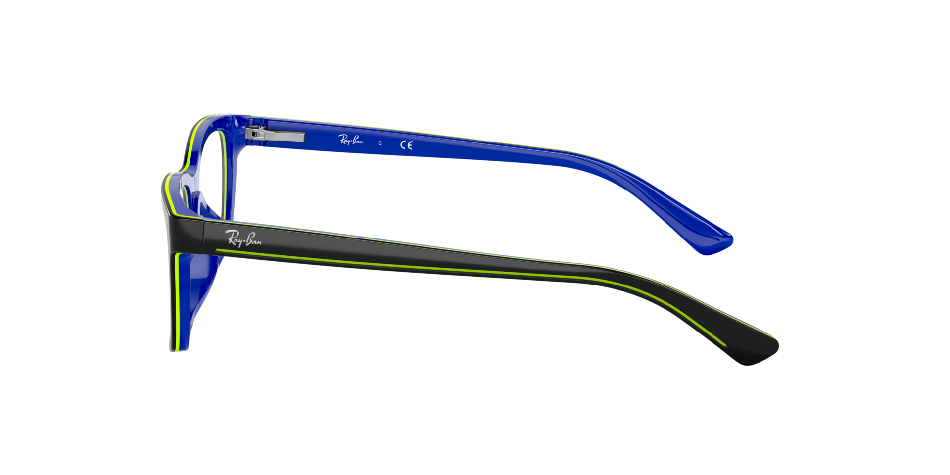 RB1536 Donkergrijs op blauw AcetaatEyeglass Frames van B24, Zijaanzicht