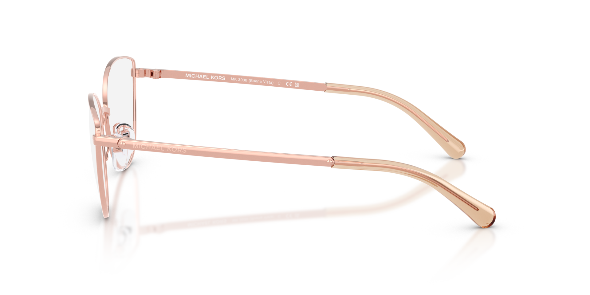 MK3030 Rotgold MetallEyeglass Frames von B24, Seitenansicht