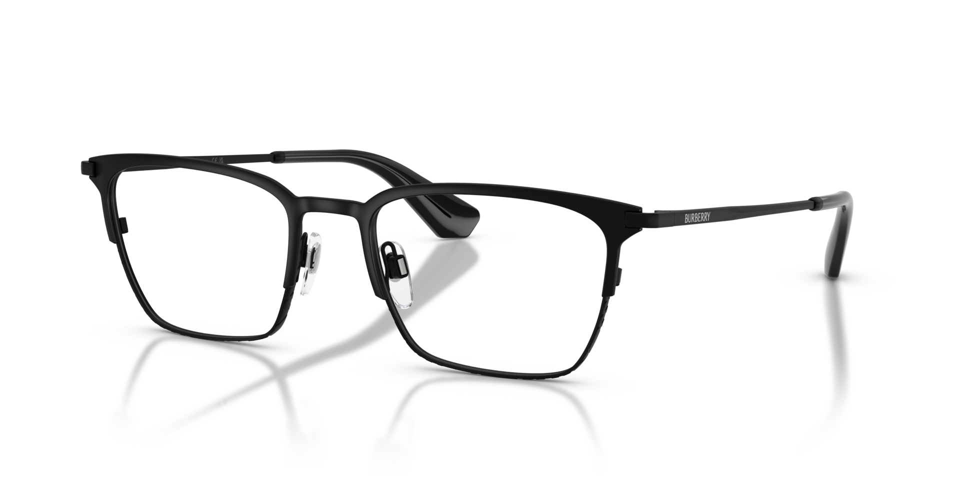 BE1401 Matzwart MetaalEyeglass Frames van B24, Hoekweergave