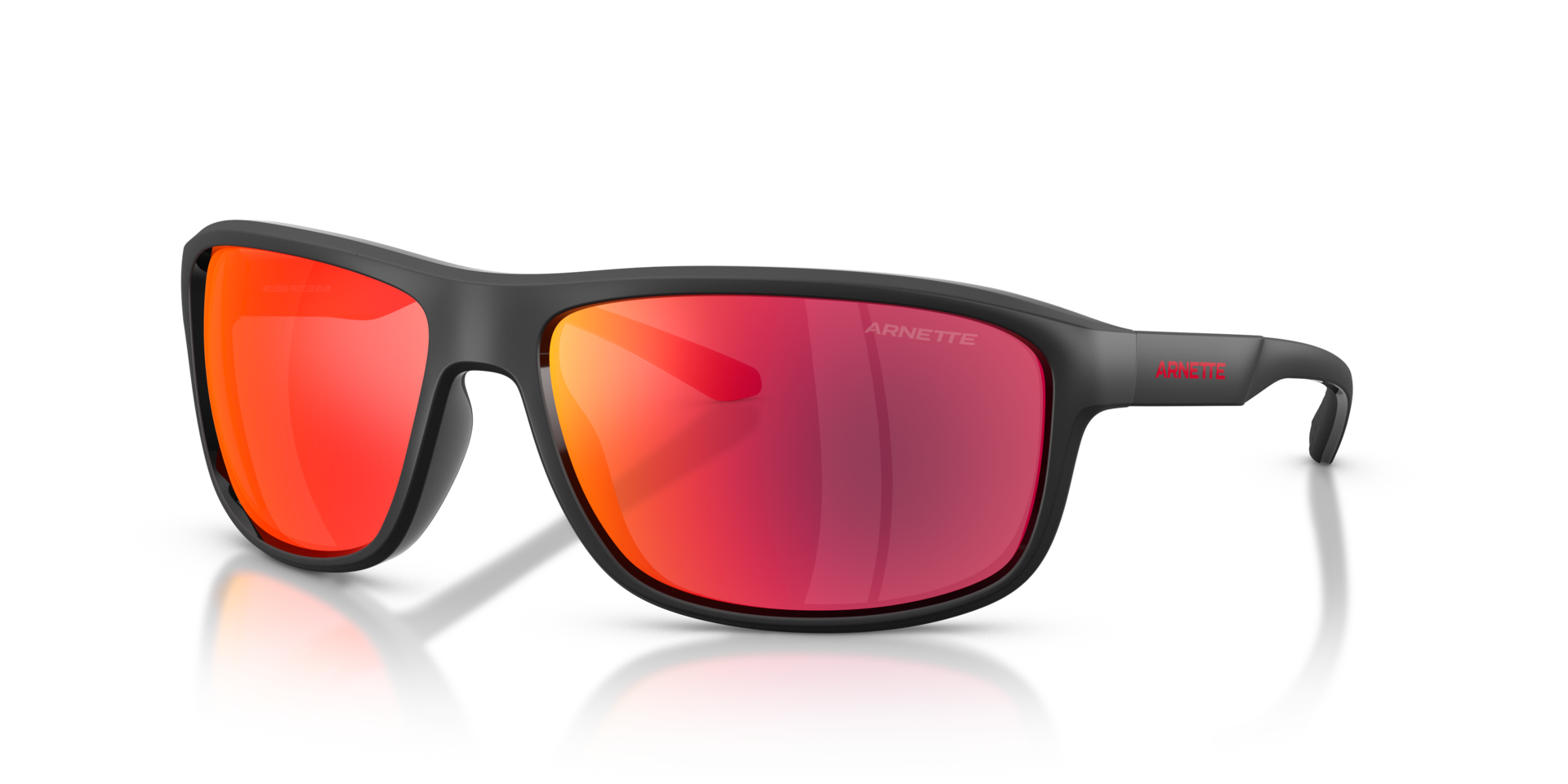 AN4374 Matte Recycled Black KunststofSunglass Frames van B24, Hoekweergave