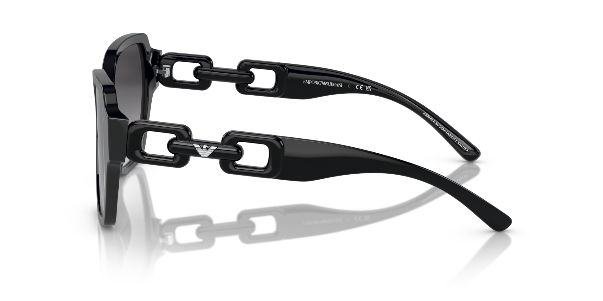 EA4202 Schwarz glänzend AcetatSunglass Frames von B24, Seitenansicht