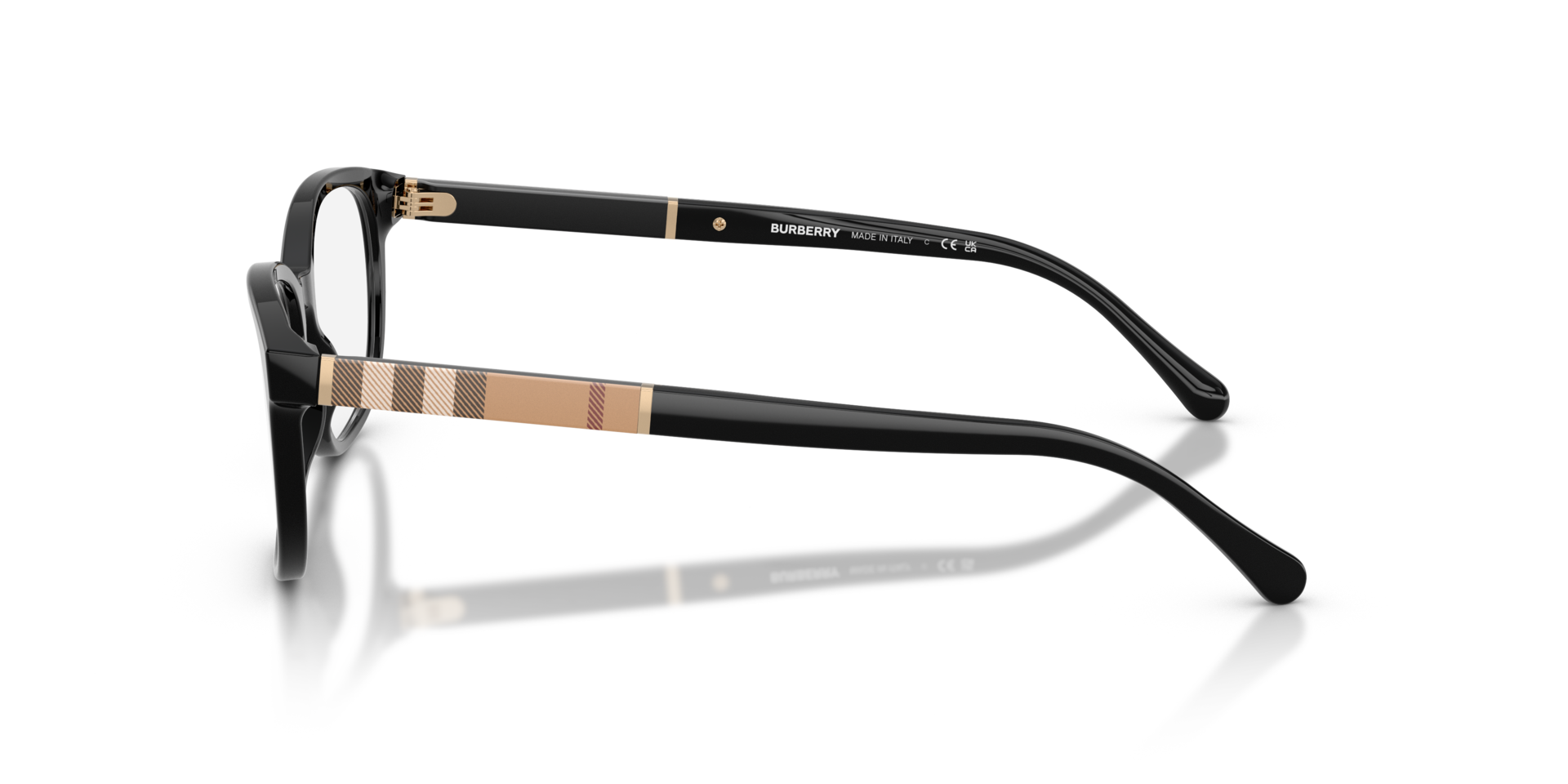 BE2172 Zwart AcetaatEyeglass Frames van B24, Zijaanzicht