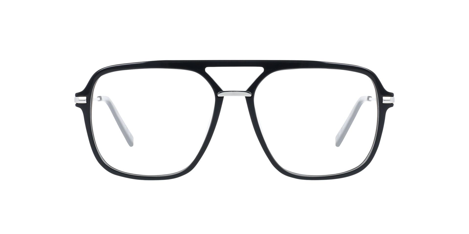 Jet Black/Silver Metal Freddy -  Acetate Brillen