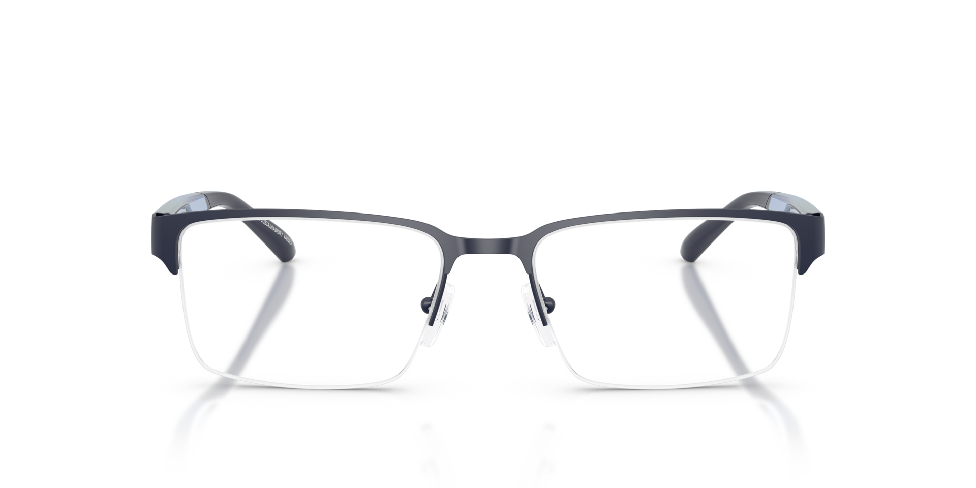 AX1075 Matblauw MetaalEyeglass Frames van B24, Vooraanzicht