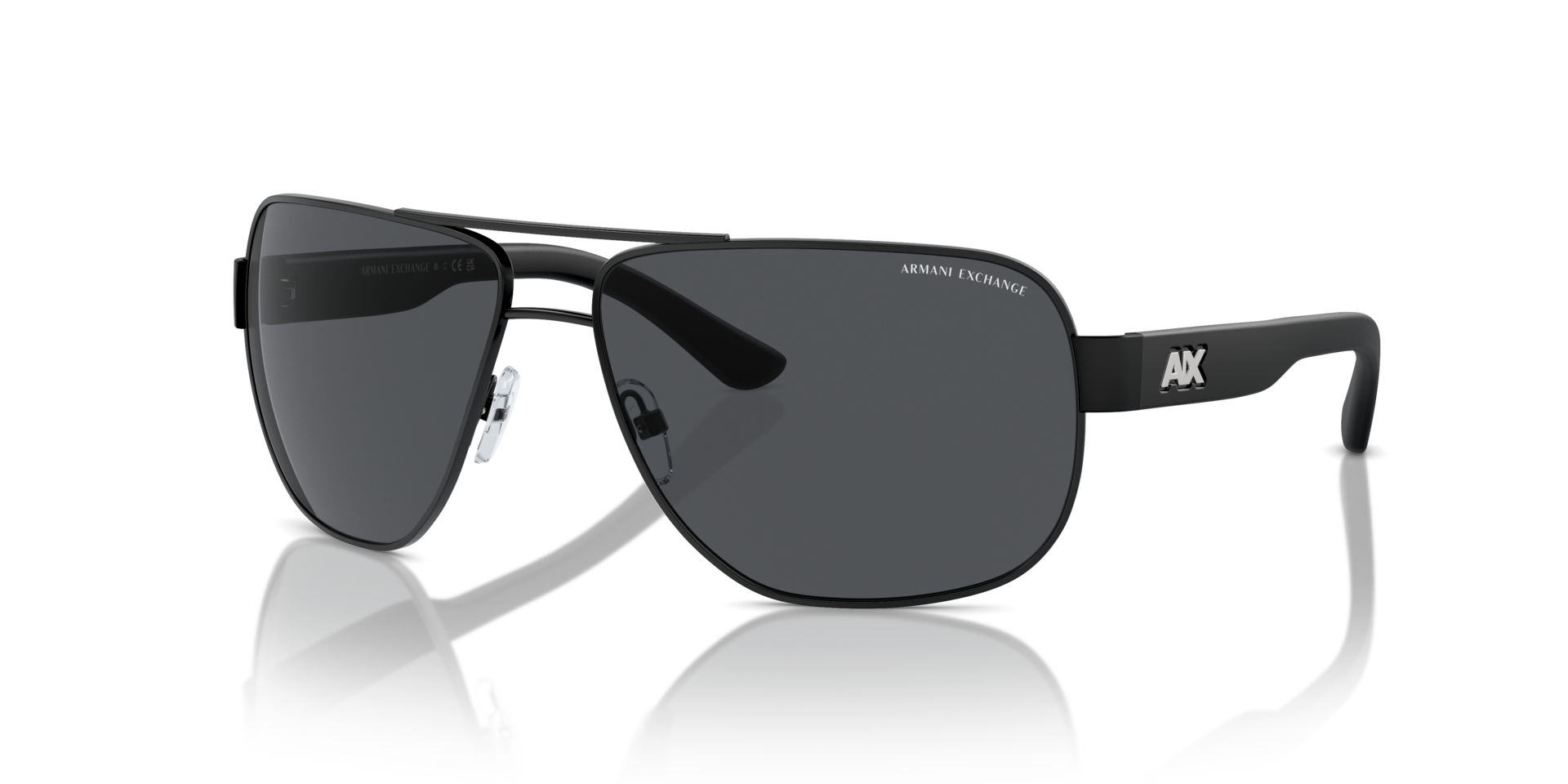 AX2012S Matzwart MetaalSunglass Frames van B24, Hoekweergave