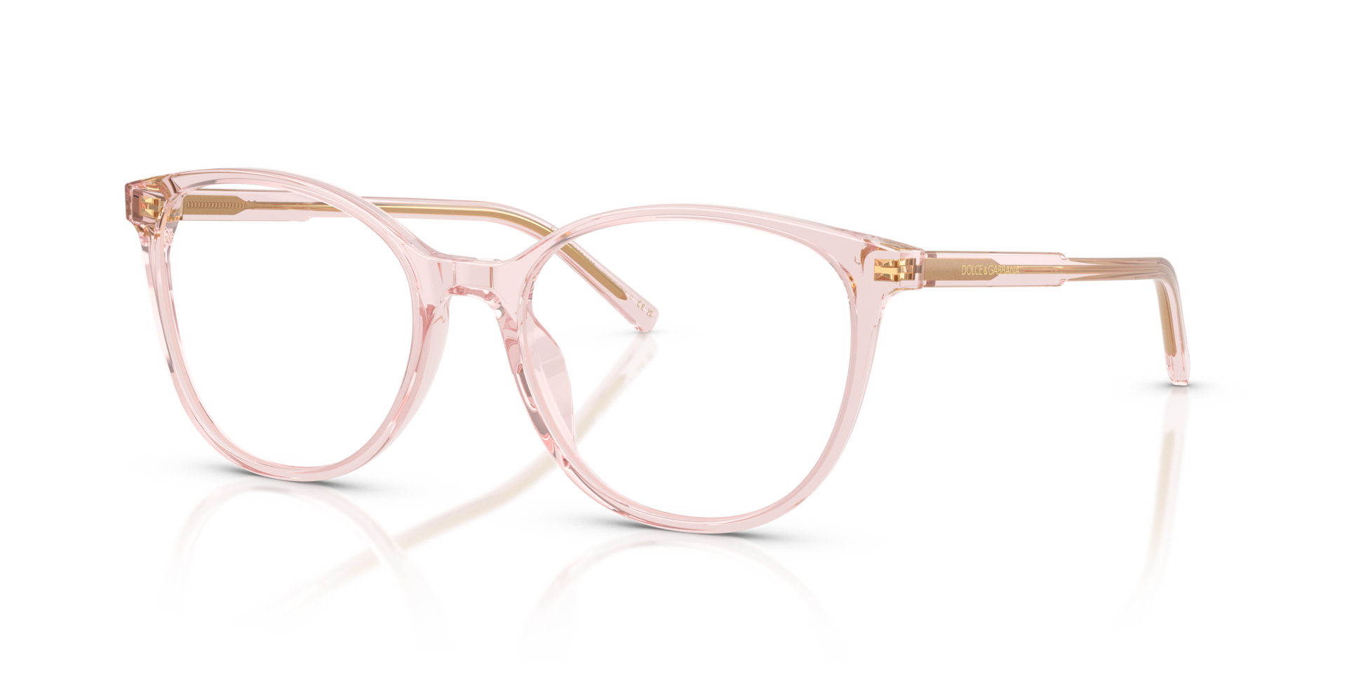 DG3425 Transparent Rose AcetaatEyeglass Frames van B24, Hoekweergave