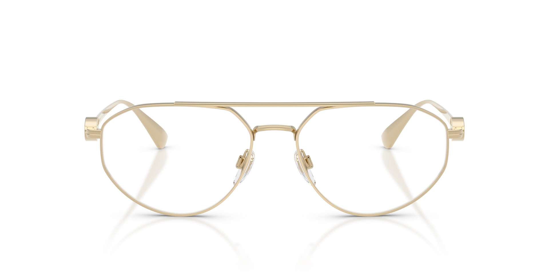 BE1404 Lichtgoud MetaalEyeglass Frames van B24, Vooraanzicht