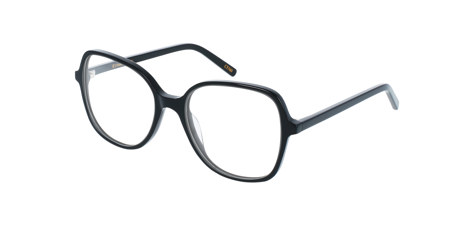Darya Jet Black AcetatEyeglass Frames von B24, Dreiviertelansicht