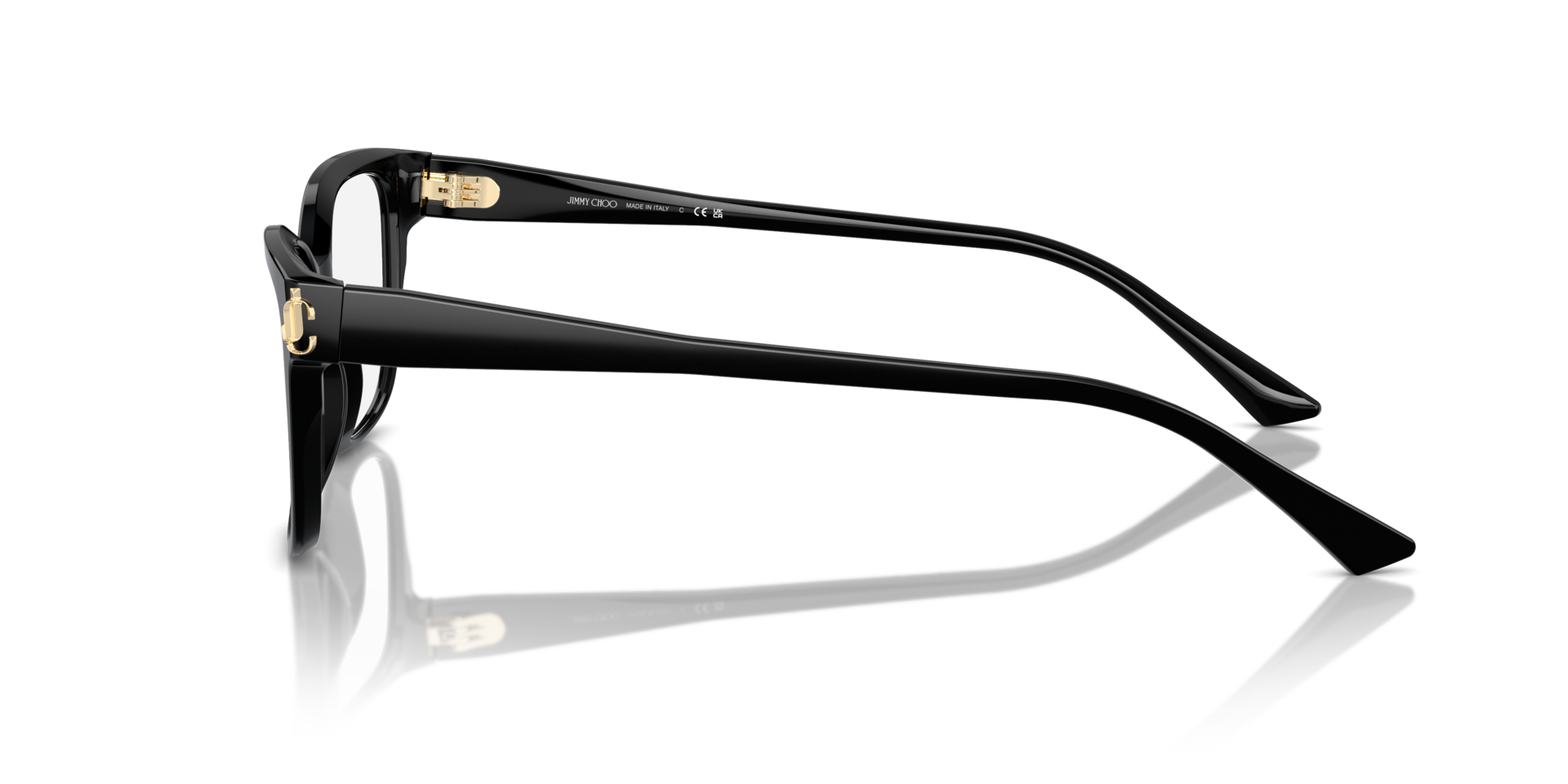 JC3012 Zwart AcetaatEyeglass Frames van B24, Zijaanzicht