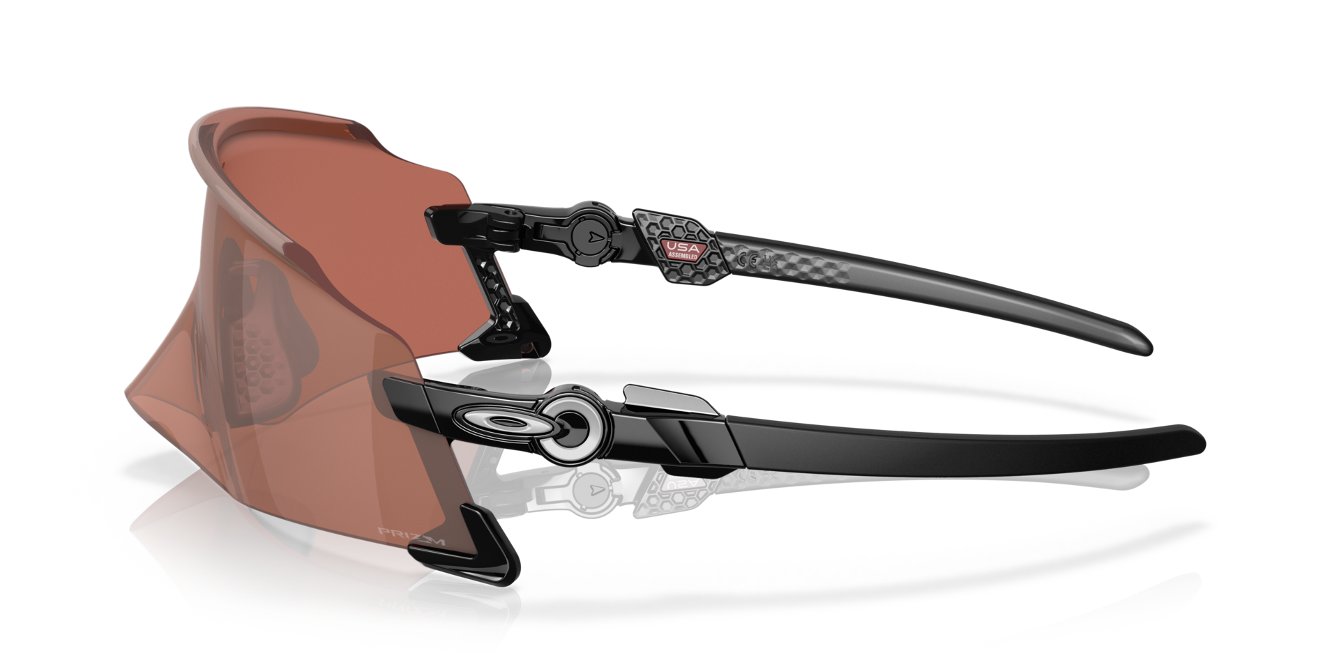 Oakley Kato Glanzend zwart KunststofSunglass Frames van B24, Zijaanzicht