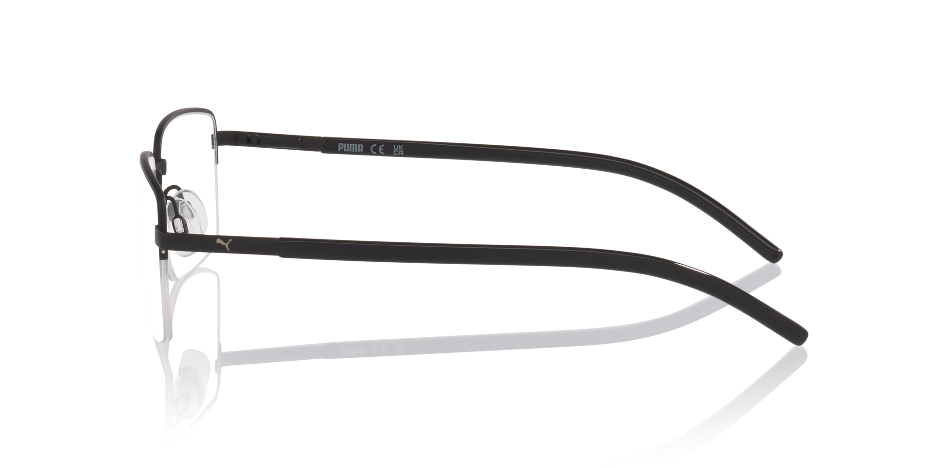 Pu0538O Schwarz MetallEyeglass Frames von B24, Seitenansicht