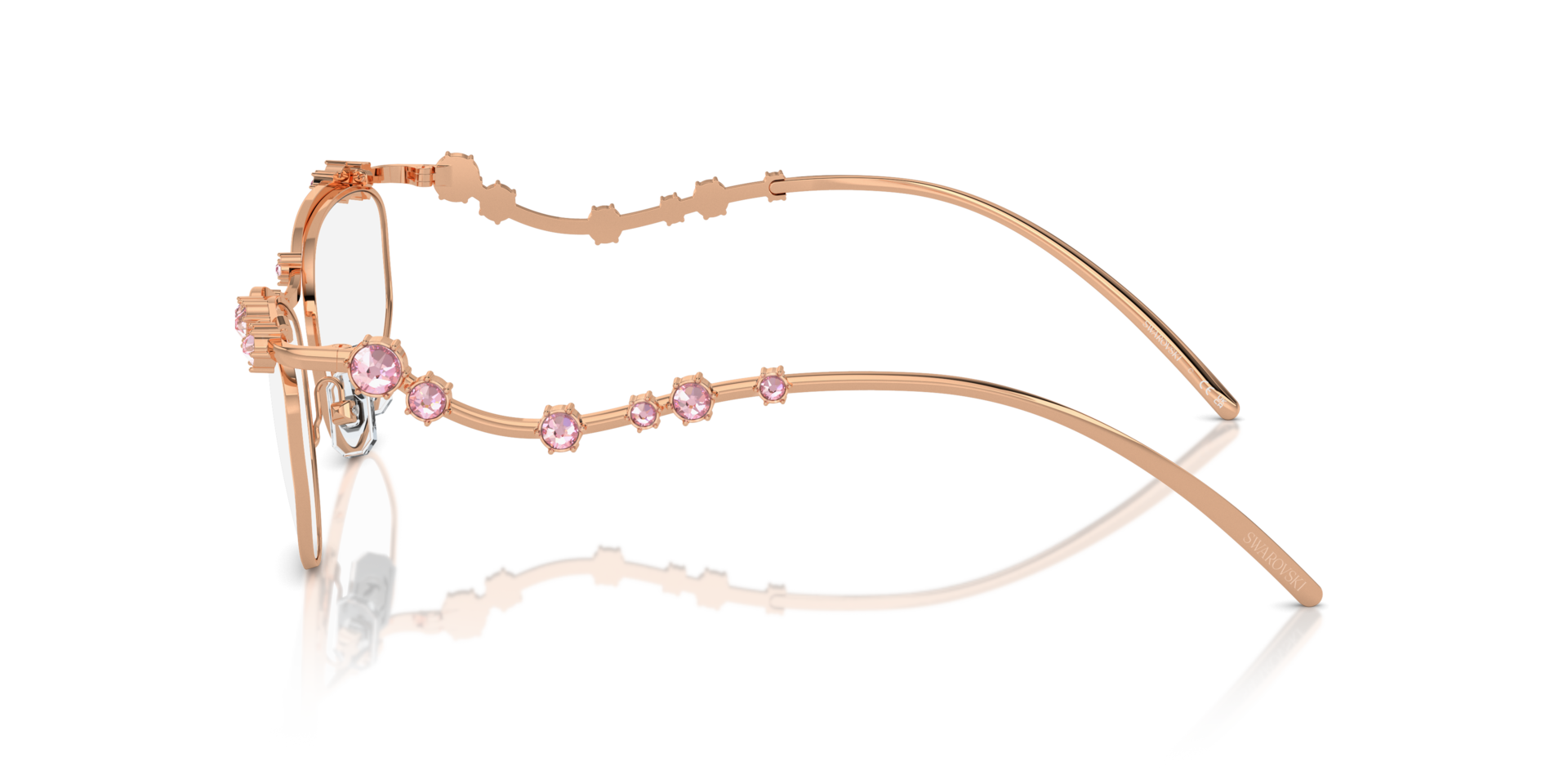 SK1015 Rotgold MetallEyeglass Frames von B24, Seitenansicht