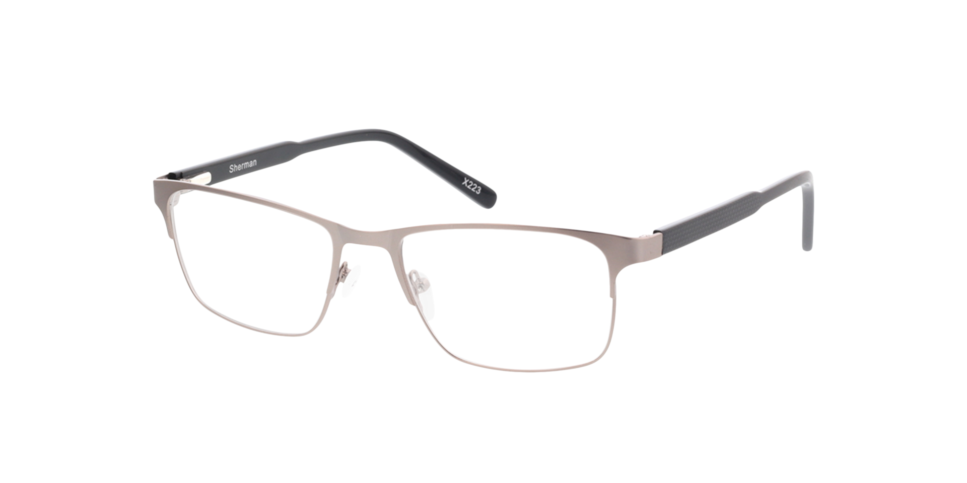 Sherman Antraciet  &  matzwart MetaalEyeglass Frames van B24, Hoekweergave